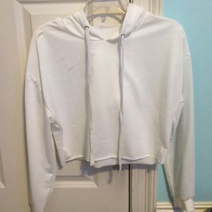 Shein White Cropped Sweatshirt